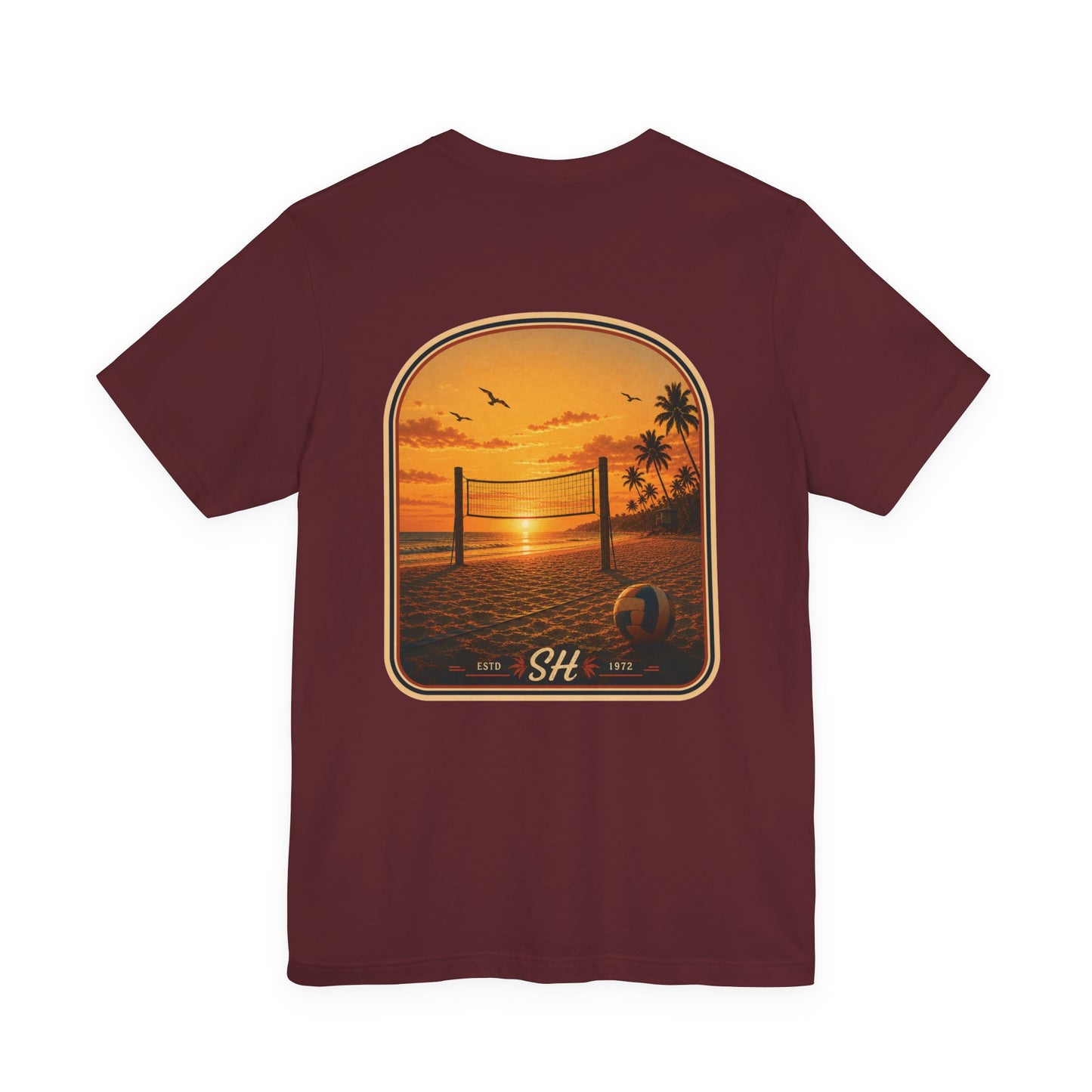 Last Game of the Day Volleyball Sunset Graphic T-Shirt | Beach Volleyball Tee | Coastal Volleyball Shirt