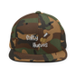 Salty Huevos Flat Bill Snapback Embroidered Hat (white)