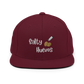 Salty Huevos Flat Bill Snapback Embroidered Hat (white)